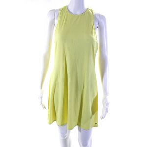 Eleven By Venus Womens Ribbed Knit Sleeveless Mini Skater Dress Yellow Size XL